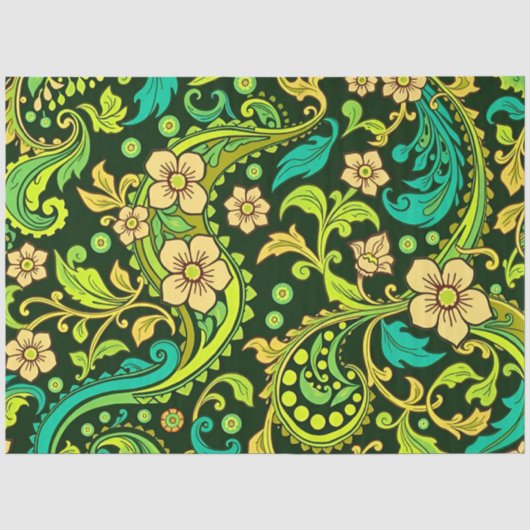 Green Paisley Pattern Tissuepapier (Voorkant)