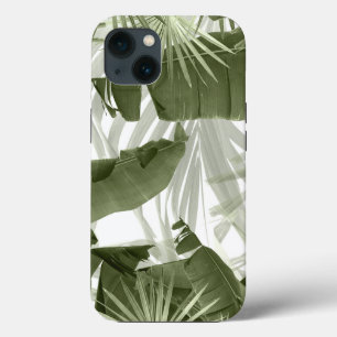 Green Palm Banana Leaves Bliss 1 #art #natuur iPhone 13 Hoesje