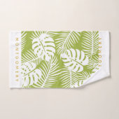 Green Palm Feuille Jungle Motif Personnalisé (Serviette à main)
