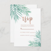 Green Palm Feuilles Tropical Elegance Réponse RSVP (Devant / Derrière)