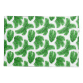 Green Palm Leaf Tropical Pattern Kussensloop (Achterkant)