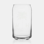 Green Palm Palmetto Tree Monogram Blikvorm Glas (Achterkant)