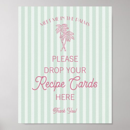 Green Palm Springs Beach Deel een Recept Bruids Poster (Voorkant)