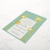 Green Palm Springs mariage Foil Invitation (Rotation)