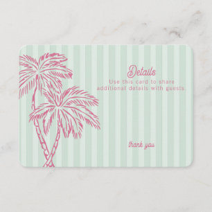 Green Palm Springs Pastel Beach Details Invoegen Informatiekaartje