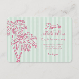 Green Palm Springs Pastel Beach Registry Invoegen Informatiekaartje