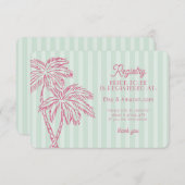 Green Palm Springs Pastel Beach Registry Invoegen Informatiekaartje (Voorkant / Achterkant)
