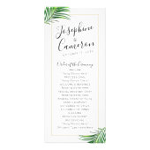 Green Palm Tree Beach Programme de mariage de dest (Devant)