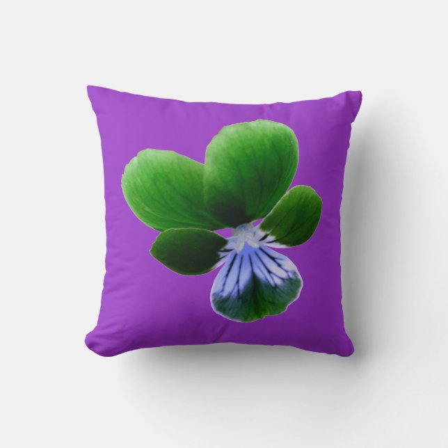 Green Pansy Pillow Kussen (Voorkant)