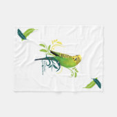 Green Parakeet Fleece Deken (Voorkant (Horizontaal))