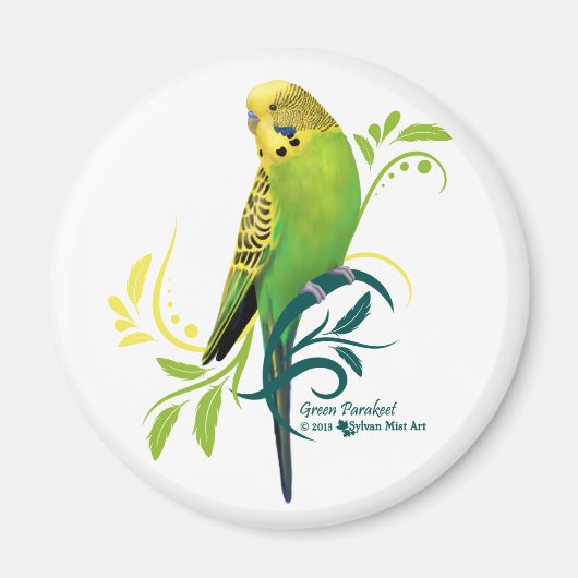 Green Parakeet Magneet (Voorkant)