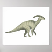 Green Parasaurolophus Dinosaur Poster (Voorkant)