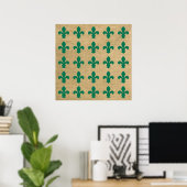 Green Parisian Moods Fleur de Lys Pattern Poster (Thuiskantoor)