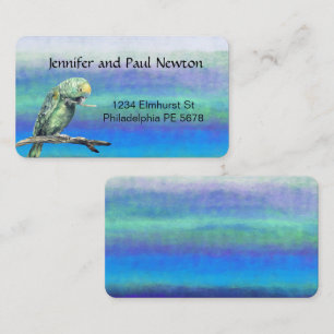 green parrot address cards notitiekaartje