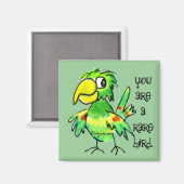 Green Parrot Magnet Magneet (Voorkant / Achterkant)