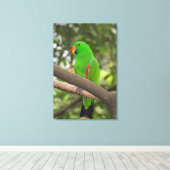 Green Parrot Portrait Canvas Afdruk (Insitu (Houten vloer))