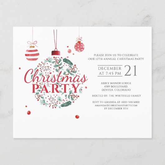 Green Party voor kerstfeest Flyer (Voorkant)