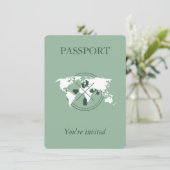 Green Passport Travel Boy Baby shower Carte du mon (Debout devant)