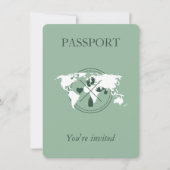 Green Passport Travel Boy Baby shower Carte du mon (Devant)