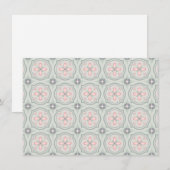 Green Pastel Floral Tiles Bedankkaart (Voorkant / Achterkant)