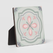 Green Pastel Floral Tiles Fotoplaat (Voorkant)
