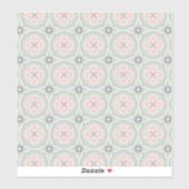 Green Pastel Floral Tiles Sticker (Vel)