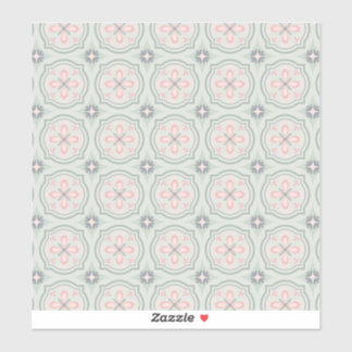 Green Pastel Floral Tiles Sticker