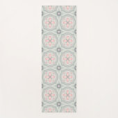 Green Pastel Floral Tiles Yogamat (Voorkant)