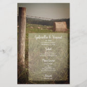 Green Pastures Country Farm Menu Mariage (Devant)