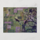 Green Patchwork Ravens gemengd media briefkaart (Voorkant)