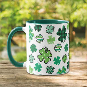 Green Pattern Shamrocks Iers Mok