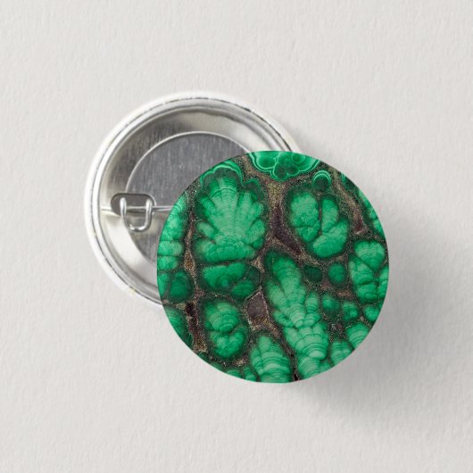Green Patterned Malachite Ronde Button 3,2 Cm (Voorkant /achterkant)