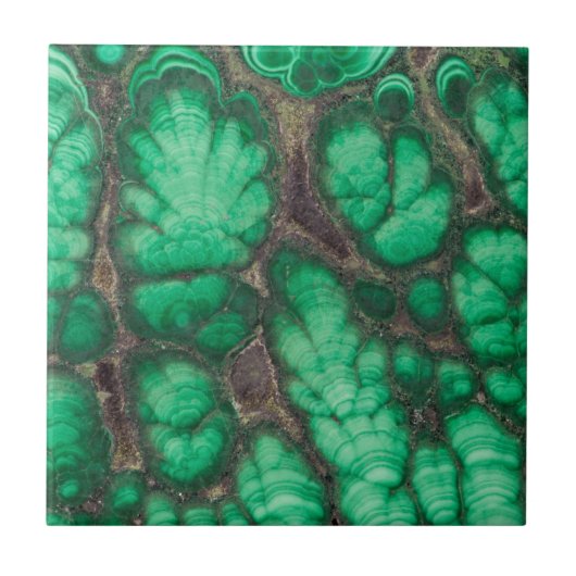 Green Patterned Malachite Tegeltje (Voorkant)