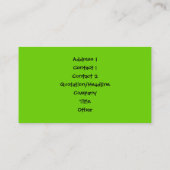 Green Paw Heart Cartes de visite (Dos)