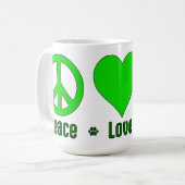 Green Peace Love BBG Mug (Devant gauche)