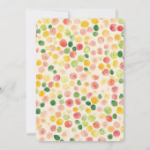 Green Peach Rose Red Yellow Fruity Birthday Kaart (Achterkant)