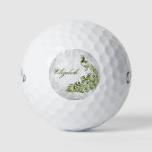 Green Peacock - Aangepaste Golf Balls Golfballen (Voorkant)