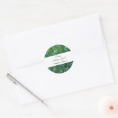 Green Peacock Adresetiketten Ronde Sticker (Envelop)