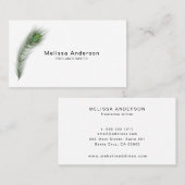 Green Peacock Feather Visitekaartje (Voorkant / Achterkant)