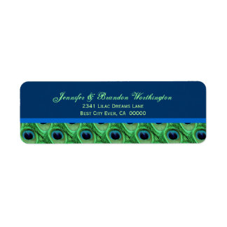 Green Peacock Feathers Etiket