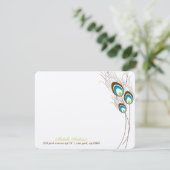 Green Peacock Feathers Flat Note-kaarten Kaart (Staand voorkant)