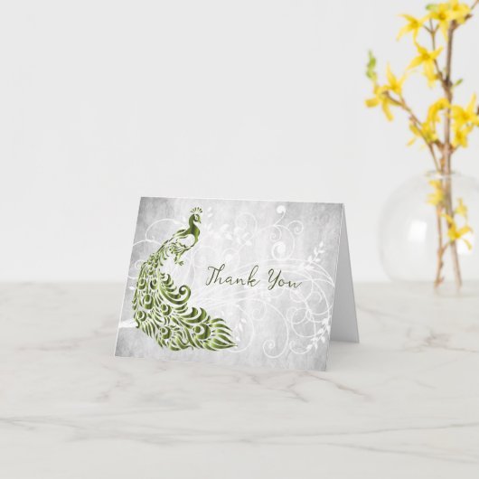 Green Peacock - Hartelijk dank Kaart (Gele Bloem)