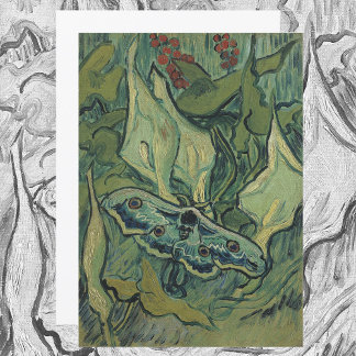 Green Peacock (keizer) Moth door Vincent van Gogh Kaart
