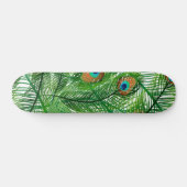 Green Peacock Pattern Skateboard (Horizontaal)