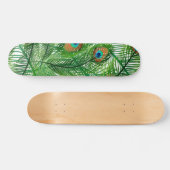 Green Peacock Pattern Skateboard (Horizontaal)