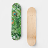 Green Peacock Pattern Skateboard (Voorkant)
