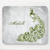 Green Peacock Personalized Mousepad Muismat (Voorkant)