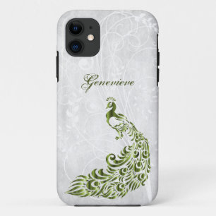 Green Peacock Personnalisé iPhone 11 Coque