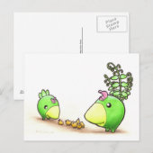 Green Peafowl Family Briefkaart (Voorkant / Achterkant)