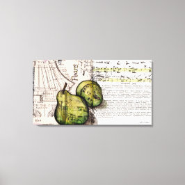 Green Pear Collage Illustratie op Canvas